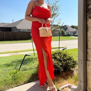 Orange express slip dress